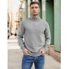 imageCOOFANDY Mens Quarter Zip Up Pullover Slim Fit Lightweight Mock Neck Long Sleeve SweatersLight Gray
