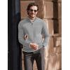 imageCOOFANDY Mens Quarter Zip Up Pullover Slim Fit Lightweight Mock Neck Long Sleeve SweatersLight Gray