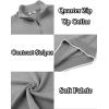 imageCOOFANDY Mens Quarter Zip Up Pullover Slim Fit Lightweight Mock Neck Long Sleeve SweatersLight Gray