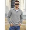 imageCOOFANDY Mens Quarter Zip Up Pullover Slim Fit Lightweight Mock Neck Long Sleeve SweatersLight Gray