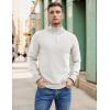 imageCOOFANDY Mens Quarter Zip Up Pullover Slim Fit Lightweight Mock Neck Long Sleeve SweatersWhite