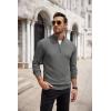 imageCOOFANDY Mens Quarter Zip Up Sweaters Slim Fit Casual Long Sleeve Knitted Mock Neck Pullover SweatersDark Grey