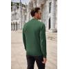 imageCOOFANDY Mens Quarter Zip Up Sweaters Slim Fit Casual Long Sleeve Knitted Mock Neck Pullover SweatersGreen