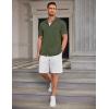 imageCOOFANDY Mens Ribbed Button Down Shirts Short Sleeve Casual Shirt with Pocket Summer Beach Camp TopsArmygreen
