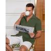 imageCOOFANDY Mens Ribbed Button Down Shirts Short Sleeve Casual Shirt with Pocket Summer Beach Camp TopsArmygreen
