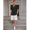 imageCOOFANDY Mens Ribbed Button Down Shirts Short Sleeve Casual Shirt with Pocket Summer Beach Camp TopsBlack