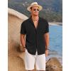 imageCOOFANDY Mens Ribbed Button Down Shirts Short Sleeve Casual Shirt with Pocket Summer Beach Camp TopsBlack