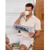imageCOOFANDY Mens Ribbed Button Down Shirts Short Sleeve Casual Shirt with Pocket Summer Beach Camp TopsCream