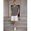 imageCOOFANDY Mens Ribbed Button Down Shirts Short Sleeve Casual Shirt with Pocket Summer Beach Camp TopsDark Grey