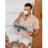 imageCOOFANDY Mens Ribbed Button Down Shirts Short Sleeve Casual Shirt with Pocket Summer Beach Camp TopsKhaki