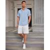 imageCOOFANDY Mens Ribbed Button Down Shirts Short Sleeve Casual Shirt with Pocket Summer Beach Camp TopsLight Blue