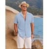 imageCOOFANDY Mens Ribbed Button Down Shirts Short Sleeve Casual Shirt with Pocket Summer Beach Camp TopsLight Blue