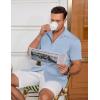imageCOOFANDY Mens Ribbed Button Down Shirts Short Sleeve Casual Shirt with Pocket Summer Beach Camp TopsLight Blue