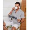 imageCOOFANDY Mens Ribbed Button Down Shirts Short Sleeve Casual Shirt with Pocket Summer Beach Camp TopsLight Grey