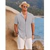 imageCOOFANDY Mens Ribbed Button Down Shirts Short Sleeve Casual Shirt with Pocket Summer Beach Camp TopsLight Grey