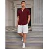 imageCOOFANDY Mens Ribbed Button Down Shirts Short Sleeve Casual Shirt with Pocket Summer Beach Camp TopsMaroon