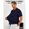 imageCOOFANDY Mens Ribbed Button Down Shirts Short Sleeve Casual Shirt with Pocket Summer Beach Camp TopsNavy Blue