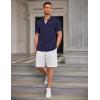 imageCOOFANDY Mens Ribbed Button Down Shirts Short Sleeve Casual Shirt with Pocket Summer Beach Camp TopsNavy Blue