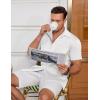 imageCOOFANDY Mens Ribbed Button Down Shirts Short Sleeve Casual Shirt with Pocket Summer Beach Camp TopsWhite
