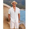 imageCOOFANDY Mens Ribbed Button Down Shirts Short Sleeve Casual Shirt with Pocket Summer Beach Camp TopsWhite
