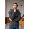 imageCOOFANDY Mens Ribbed Slim Fit Knitted Pullover Casual Turtleneck SweaterCharcoal Grey