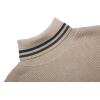 imageCOOFANDY Mens Ribbed Slim Fit Knitted Pullover Casual Turtleneck SweaterStripedblue  Army Green
