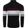 imageCOOFANDY Mens Ribbed Slim Fit Knitted Pullover Casual Turtleneck SweaterStripedlight Grey  Red