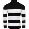imageCOOFANDY Mens Ribbed Slim Fit Knitted Pullover Casual Turtleneck SweaterStripedwhite  Black