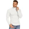imageCOOFANDY Mens Ribbed Slim Fit Knitted Pullover Casual Turtleneck SweaterWhite