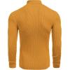 imageCOOFANDY Mens Ribbed Slim Fit Knitted Pullover Casual Turtleneck SweaterYellow