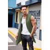 imageCOOFANDY Mens Ruffle Shawl Collar Cardigan Sleeveless Open Front Sleeveless Kimono VestArmy Green