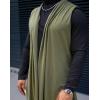 imageCOOFANDY Mens Ruffle Shawl Collar Cardigan Sleeveless Open Front Sleeveless Kimono VestArmy Green