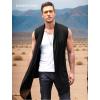imageCOOFANDY Mens Ruffle Shawl Collar Cardigan Sleeveless Open Front Sleeveless Kimono VestBlack
