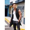 imageCOOFANDY Mens Ruffle Shawl Collar Cardigan Sleeveless Open Front Sleeveless Kimono VestBlack