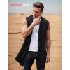 imageCOOFANDY Mens Ruffle Shawl Collar Cardigan Sleeveless Open Front Sleeveless Kimono VestBlack