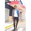 imageCOOFANDY Mens Ruffle Shawl Collar Cardigan Sleeveless Open Front Sleeveless Kimono VestBlue
