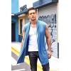 imageCOOFANDY Mens Ruffle Shawl Collar Cardigan Sleeveless Open Front Sleeveless Kimono VestBlue