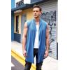 imageCOOFANDY Mens Ruffle Shawl Collar Cardigan Sleeveless Open Front Sleeveless Kimono VestBlue