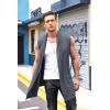 imageCOOFANDY Mens Ruffle Shawl Collar Cardigan Sleeveless Open Front Sleeveless Kimono VestDark Gray