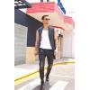 imageCOOFANDY Mens Ruffle Shawl Collar Cardigan Sleeveless Open Front Sleeveless Kimono VestDark Gray