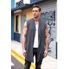 imageCOOFANDY Mens Ruffle Shawl Collar Cardigan Sleeveless Open Front Sleeveless Kimono VestDark Gray
