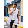 imageCOOFANDY Mens Ruffle Shawl Collar Cardigan Sleeveless Open Front Sleeveless Kimono VestWhite