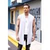 imageCOOFANDY Mens Ruffle Shawl Collar Cardigan Sleeveless Open Front Sleeveless Kimono VestWhite