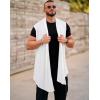 imageCOOFANDY Mens Ruffle Shawl Collar Cardigan Sleeveless Open Front Sleeveless Kimono VestWhite
