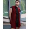 imageCOOFANDY Mens Ruffle Shawl Collar Cardigan Sleeveless Open Front Sleeveless Kimono VestWine Red