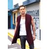 imageCOOFANDY Mens Ruffle Shawl Collar Cardigan Sleeveless Open Front Sleeveless Kimono VestWine Red