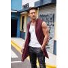 imageCOOFANDY Mens Ruffle Shawl Collar Cardigan Sleeveless Open Front Sleeveless Kimono VestWine Red