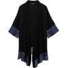 imageCOOFANDY Mens Ruffle Shawl Collar Lightweight Cardigan Long Kimono Jackets Open Front Drape Cape CoatAblack