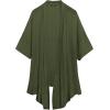 imageCOOFANDY Mens Ruffle Shawl Collar Lightweight Cardigan Long Kimono Jackets Open Front Drape Cape CoatArmy Green