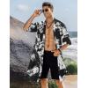 imageCOOFANDY Mens Ruffle Shawl Collar Lightweight Cardigan Long Kimono Jackets Open Front Drape Cape CoatBlack Tie Dye Print